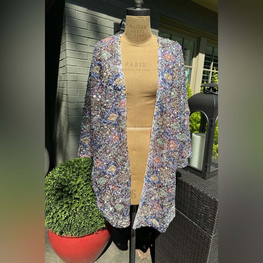 BY TOGETHER Multi Sequin Duster NWT